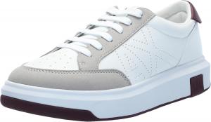 Мужские замшевые кроссовки Armani Exchange с перфорированным логотипом и низким верхом, белый