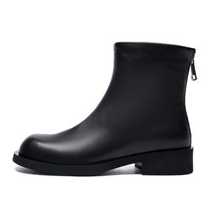 ZHR Элегантные черные женские полусапожки черно-бежевые, цвет Black[Elegant Black]