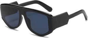 Ретро-солнцезащитные очки-пилот для женщин, большие солнцезащитные очки в стиле панк для мужчин, градиентные очки с защитой от УФ-излучения UV400 для активного отдыха и путешествий, модель 5691 Melrose, Black