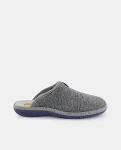 Мужские серые открытые домашние тапочки из однотонной ткани Nordikas