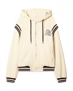 Флисовая университетская куртка с капюшоном Off-White, слоновая кость/кремовый