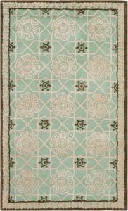Ковер для интерьера SAFAVIEH, 115 x 176 см,  Newport Collection, Teal & Ivory, ручная работа из хлопка, идеально для помещений с высокой проходимостью: прихожая, гостиная, спальня (NPT423B)