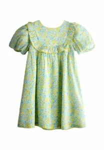 Платье-Рубашка прямого кроя из цветочной жатой ткани с пышными рукавами Jojo Maman Bébé, Light Yellow