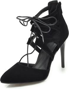 Женские ботильоны на шнуровке MRKEWUNEY, 03 Black