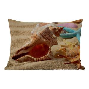 Уличная подушка MuchoWow - Морская звезда - Ракушки - Песок - Пляж - 60x40 см - Устойчивость к атмосферным воздействиям - Подушка для отдыха - Чехлы для подушек - Декоративные чехлы для подушек - Декоративные чехлы для подушек, мультиколор
