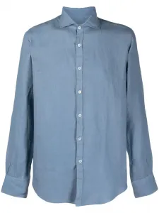 Рубашка узкого кроя Canali, синий