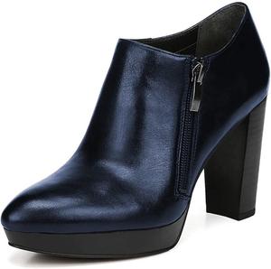 Женские модные ботильоны XYD с массивным каблуком и платформой, зауженный носок, боковая молния, обувь для вечеринок и работы, Navy