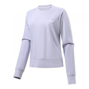 Saucony Женская толстовка пыльно-серого и фиолетового цвета с круглым вырезом, средней толщины