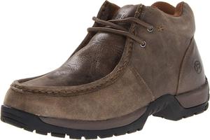 Мужские повседневные ботинки Roper с верхом из страусиной кожи с отделкой Moc Toe на шнуровке, коричневые, до щиколотки