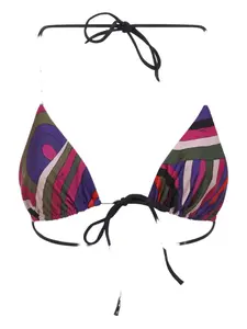 Треугольный бюстгальтер бикини с абстрактным принтом PUCCI, зеленый