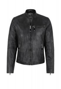 Кожаная куртка в модном образе LJ 562 MIRACLE OF DENIM, серый