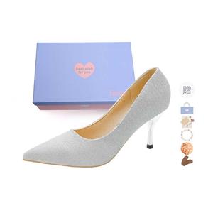 Xingdiman Стройные каблуки на высоком каблуке для женщин серебристые в подарочной упаковке набор серебристые 6 см [подарочный набор] + подарок, цвет Silver 6CM[Gift Box Set]+Giveaway