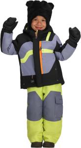 Лыжная куртка Obermeyer Boys Super G, утепленная и водонепроницаемая, с системой Kids I-Grow, Grey Steel