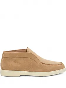 Замшевые ботильоны Santoni, коричневый