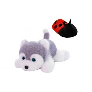 Плюшевая игрушка в виде мультяшного милого хаски цвергшнауцера сенбернара панды, высота 33см/40см/50см MIANHUIYI, серый