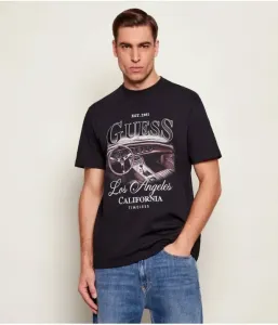 Футболка из атласа regular fit Guess Jeans, черный