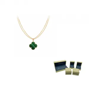 Альгамбра Четырехлистный Счастливый серии 18-каратное золотое ожерелье женское Van Cleef & Arpels, золотой