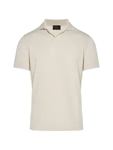 Рубашка-поло с вырезом Brioni, бежевый