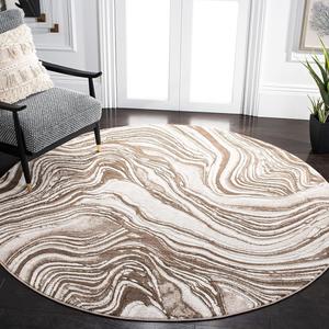 Ковер SAFAVIEH, 201 x 201 см, Meadow Collection Round Beige/Brown MDW564B Modern Abstract
