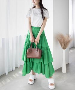 Хлопковая многоярусная юбка с оборками