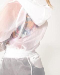 Женская аэробная короткая худи Domyos - Capsule - прозрачный белый