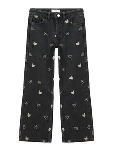 Джинсы с широкими штанинами MANGO KIDS Mila, Black Denim