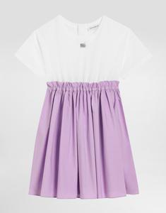 Платье из поплина и джерси Dolce&Gabbana, мультиколор