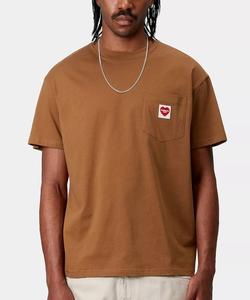 Футболка с коротким рукавом и нагрудным карманом Carhartt WIP, коричневый