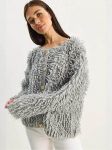 Bianco Lucci Вязаный кардиган в сером цвете