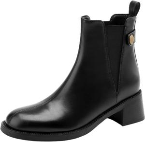 Женские модные ботильоны LYYSKY с каблуком 4,5 см, круглым носком, короткие, лаконичные, винтажные, свежие, черные и коричневые, размеры US4-US10