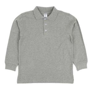 Хлопковая рубашка поло с длинным рукавом, нейтральный однотонный цвет Leveret, цвет Light Gray