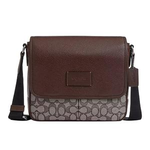 Джаккардовая сумка через плечо мини с тисненой кожей и телячьей кожей, мужская, серебристый берёзовый+дуб+клён COACH