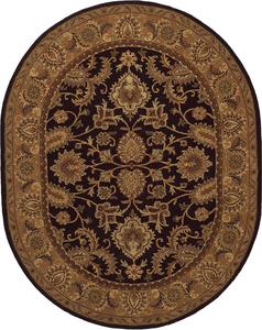 Ковер SAFAVIEH, 229 x 290 см, Classic Collection овальный, темно-сливовый и золотой, ручной работы традиционный восточный шерстяной, идеально подходит для помещений с высокой проходимостью в гостиной, спальне (CL244B)