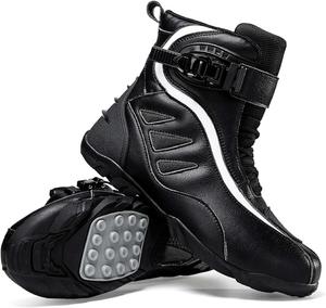 Мужские и женские мотоциклетные ботинки DZBAJRQM- дышащие, мотоциклетные боевые ботинки, уличная модная обувь для езды, поддержка щиколотки, противоскользящая подошва, белый/черный