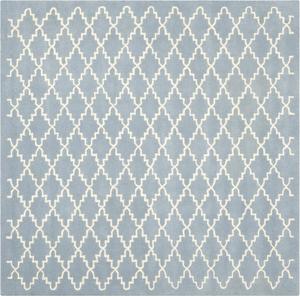 Ковер SAFAVIEH, 267 x 267 см, Chatham Collection - квадратный, Blue & Ivory, ручной работы Trellis из шерсти, идеален для помещений с высокой проходимостью в гостиной, спальне (CHT721B)