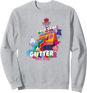 Толстовка Тролли, посыпьте меня блестками, серая Trolls