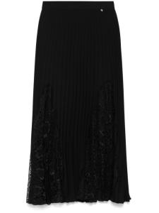 NISSA плиссированная юбка миди с кружевом, черный