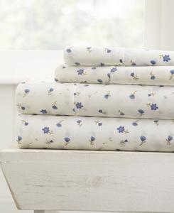 Комплект постельного белья Farmhouse Chic Premium Ultra Soft Pattern из 4 предметов, размер California King Ienjoy Home, цвет light blue floral