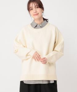 Свободный пуловер из ткани плотностью 12 нитей, похожий на пот Studio Clip, цвет Ivory(52)