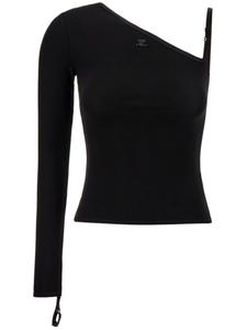 Эластичный топ с логотипом Courrèges, черный