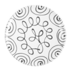 Серая обеденная тарелка с пламенем Чашка d: 25 см / высота: 2,8 см Gmundner Keramik, белый/серый