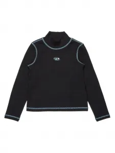 Лонгслив с контрастной строчкой Diesel Kids, черный