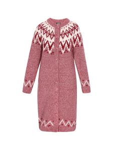 Женский кардиган бордового цвета с разноцветным узором DreiMaster Vintage