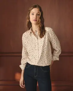 Женская рубашка с длинным рукавом с принтом Lloyd's, синий