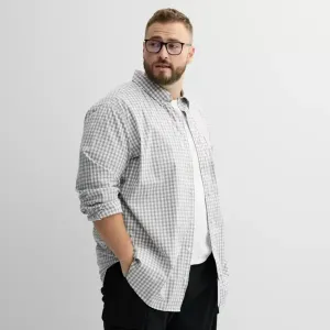 Рубашка на пуговицах Big & Tall идеальной длины - размер M Tall Sonoma Goods For Life, цвет grey gingham