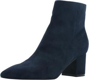 Женские элегантные ботильоны FSJ с заостренным носком, массивным каблуком и боковой молнией, формальная свадебная обувь, размер США 4-15, Navy Suede