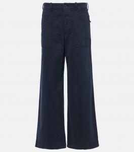 Легкие хлопковые брюки с широкими штанинами Leon Nili Lotan, Midnight