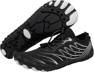 Обувь для воды для женщин и мужчин, унисекс, быстросохнущие аква-туфли для пляжа, бассейна, плавания, походов, ходьбы босиком, кроссовки с широким носком для пеших прогулок, ходьбы, тренировок, бега и треккинга Jumgun, черный