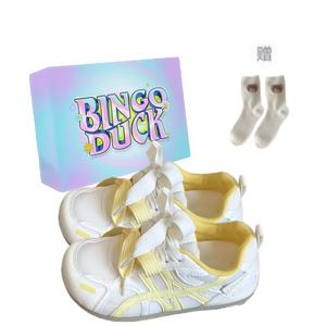 BINGO DUCK Женские нескользящие скейтерские кроссовки Slip Resistant - желтые+Эксклюзивная коробка для обуви+Носки, цвет Yellow+Exclusive Shoe Box+Socks