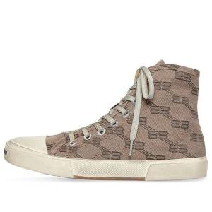Кроссовки paris high top sneakers 'tan bb monogram cotton and white rubber' Balenciaga, бежевый